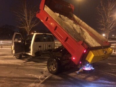 Commercial Parking Lot De-Icing